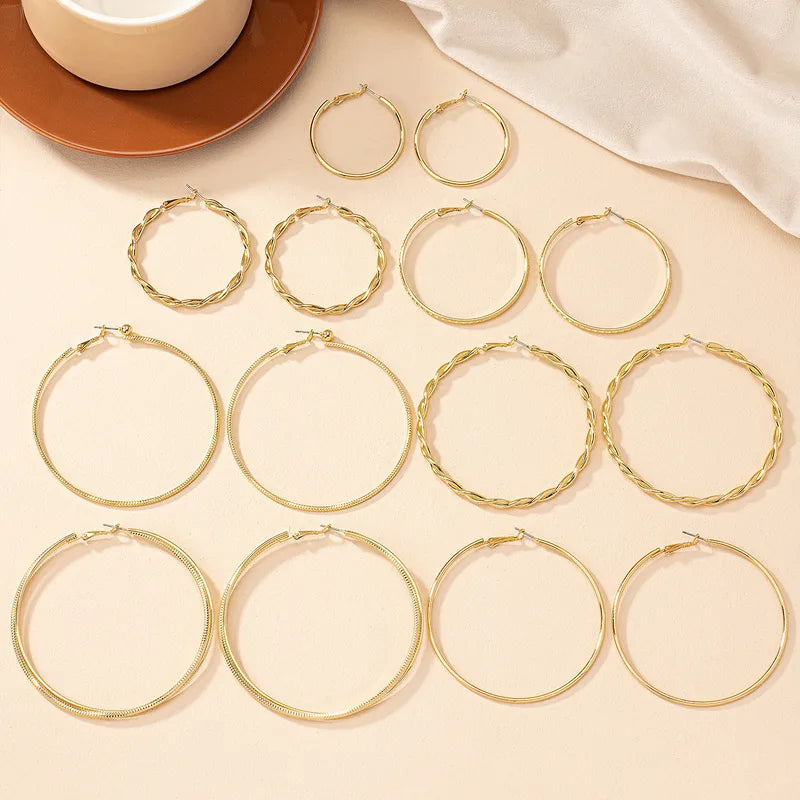 Seven Pairs Hoop Earrings