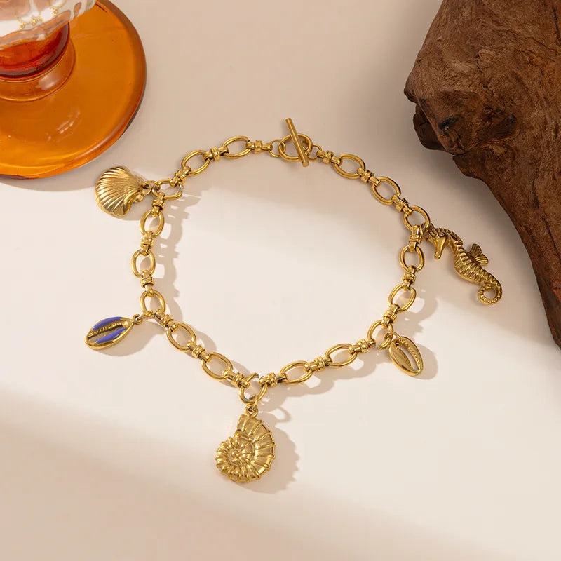 Seahorse Conch Shell Anklet