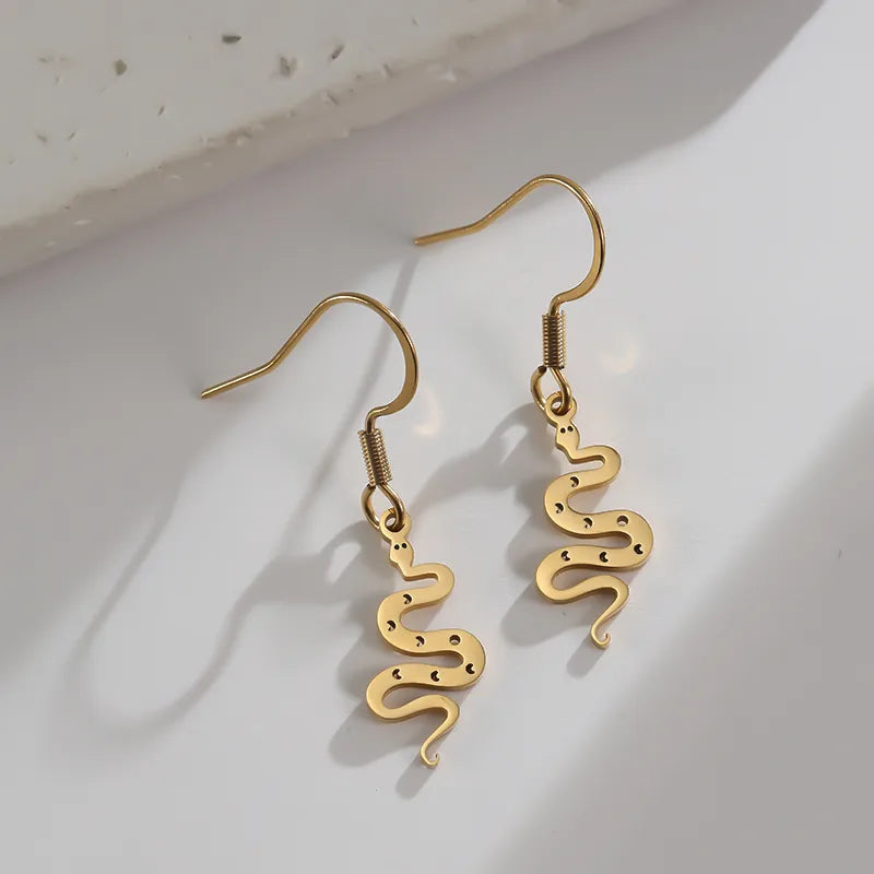 Snake Bullet Back Drop Earring