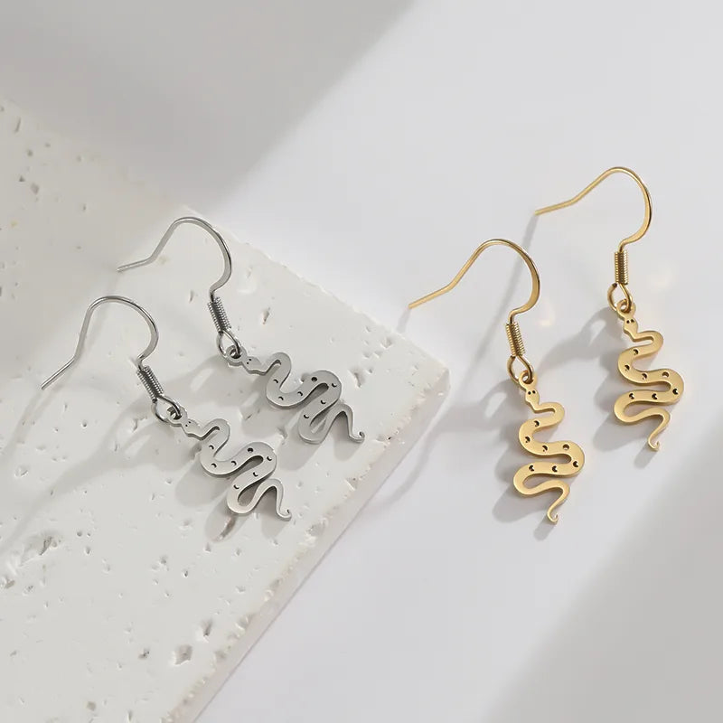 Snake Bullet Back Drop Earring
