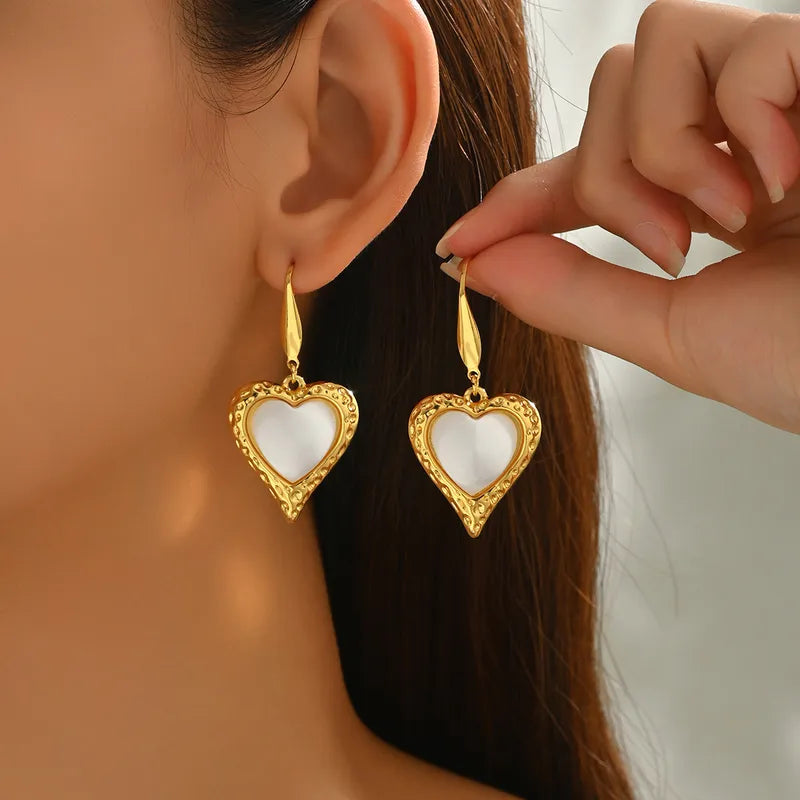 Heart Pearl Ear Studs