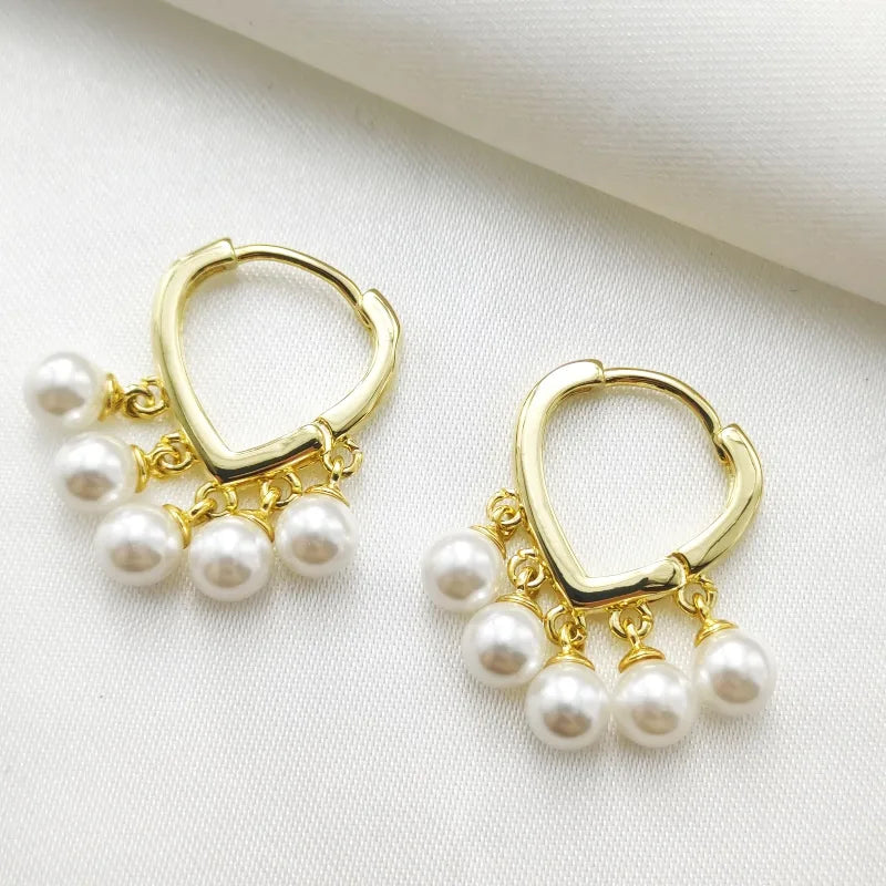Pearl Drop Ear Hoops