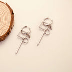 Round Rhombus Rectangle Drop Earrings