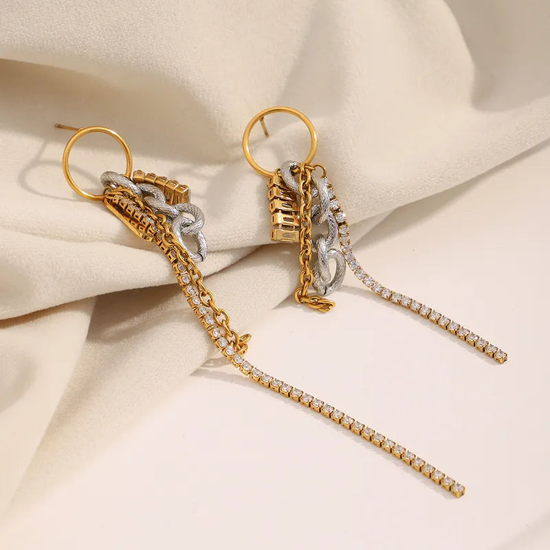 Zircon Tassel Earrings