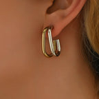Duo Tone Luxe Hoop Earring