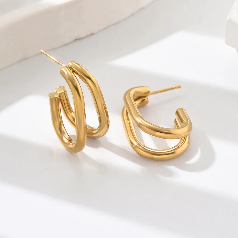 Duo Tone Luxe Hoop Earring