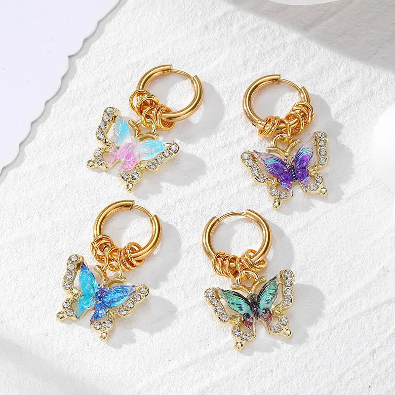 Cute Butterfly Drop Earring