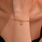 Casual Romantic Heart Layered Bracelet