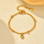 Casual Romantic Heart Layered Bracelet