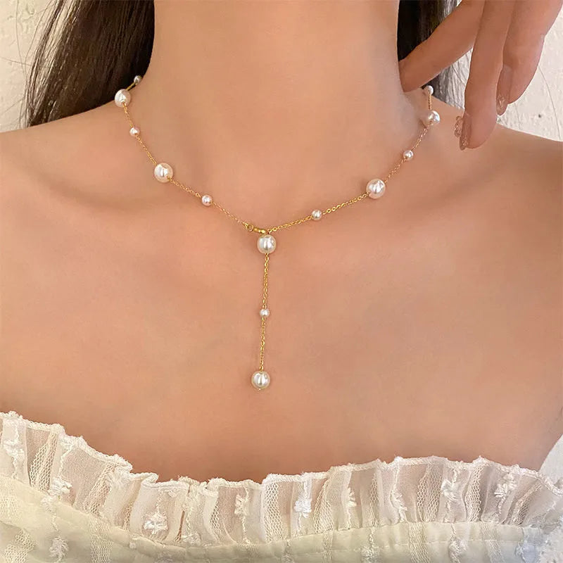 Tassel Pearls Necklace