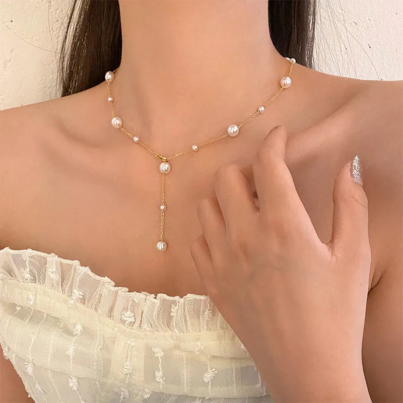 Tassel Pearls Necklace