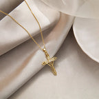 Cross Inlay Zircon Necklace