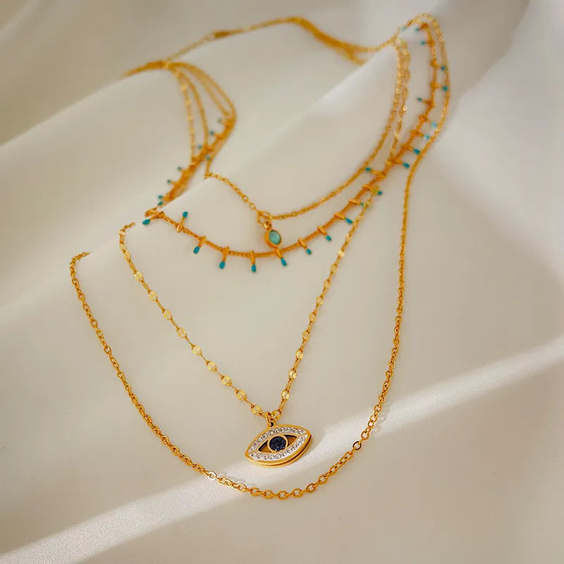 Eye Rhinestones Necklace
