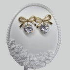 Elegant Sweet Heart Shape Bow Knot Ear Stud