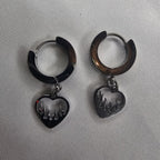 Heart Drop Huggies Earrings