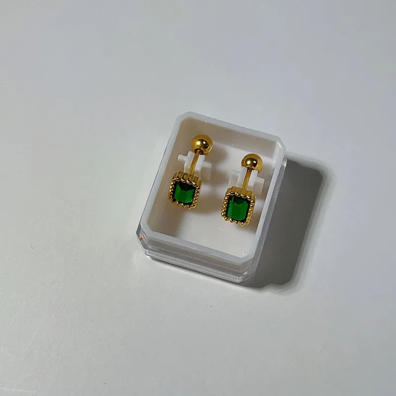 Emerald Charm Stud Cartilage Earring