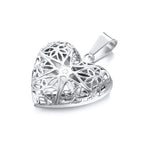 Golden Lace Heart Pendant Necklace