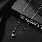 Gold Beaded Heart Necklace