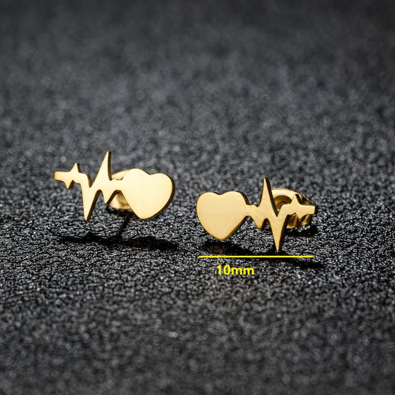 Heart Beat Ear Stud