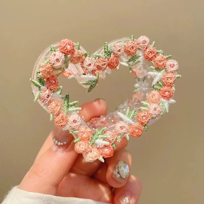 Floral Love Heart Hair Claw