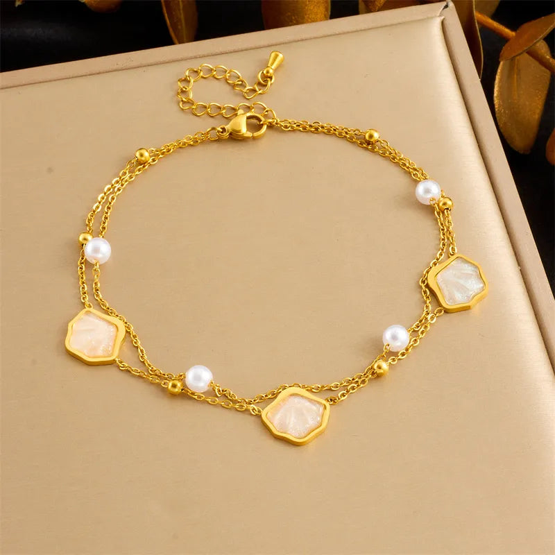 Lustrous Geometry Anklet