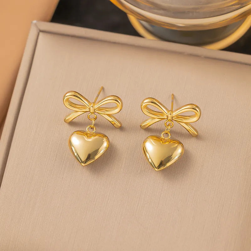 Bow Heart Earring