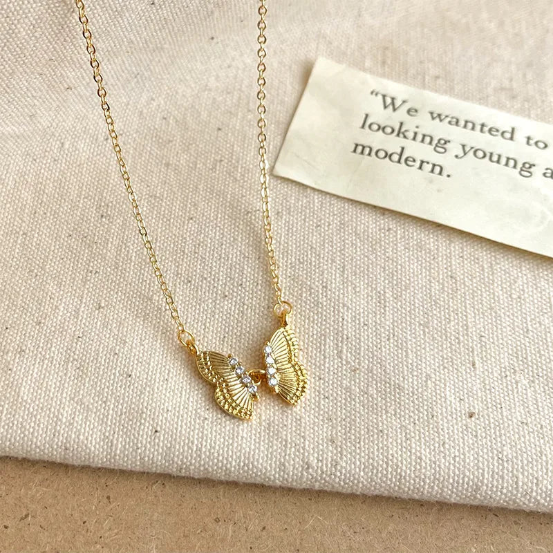 Zircon Butterfly Necklace