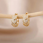 Triple Heart Sparkle Hoop Earring