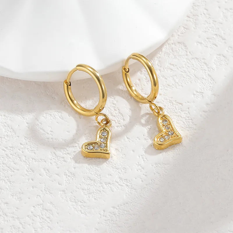 Gilded Heart Sparkle Huggie