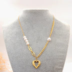 Angel Heart Pearl Chain Necklace