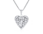 Golden Lace Heart Pendant Necklace