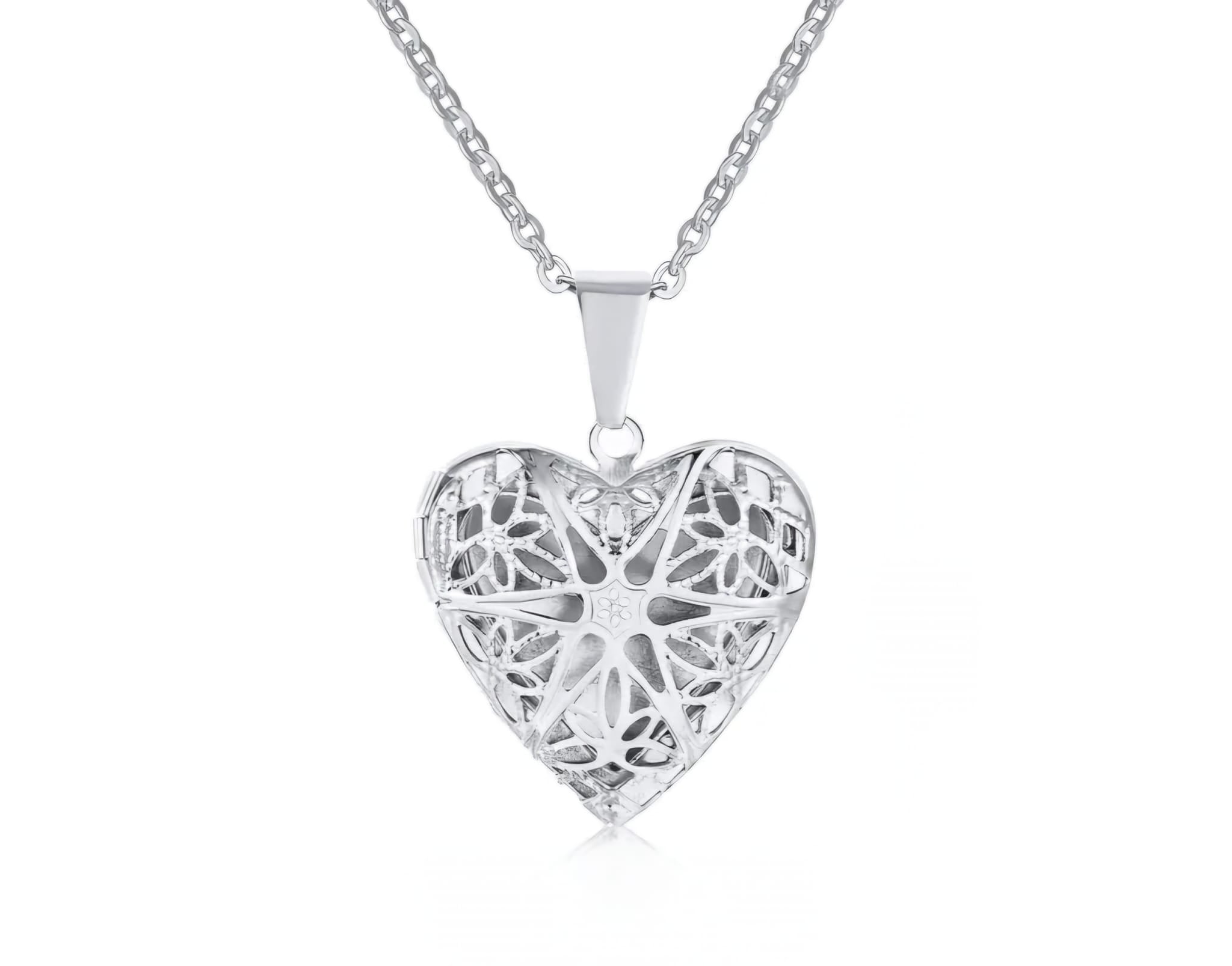 Golden Lace Heart Pendant Necklace
