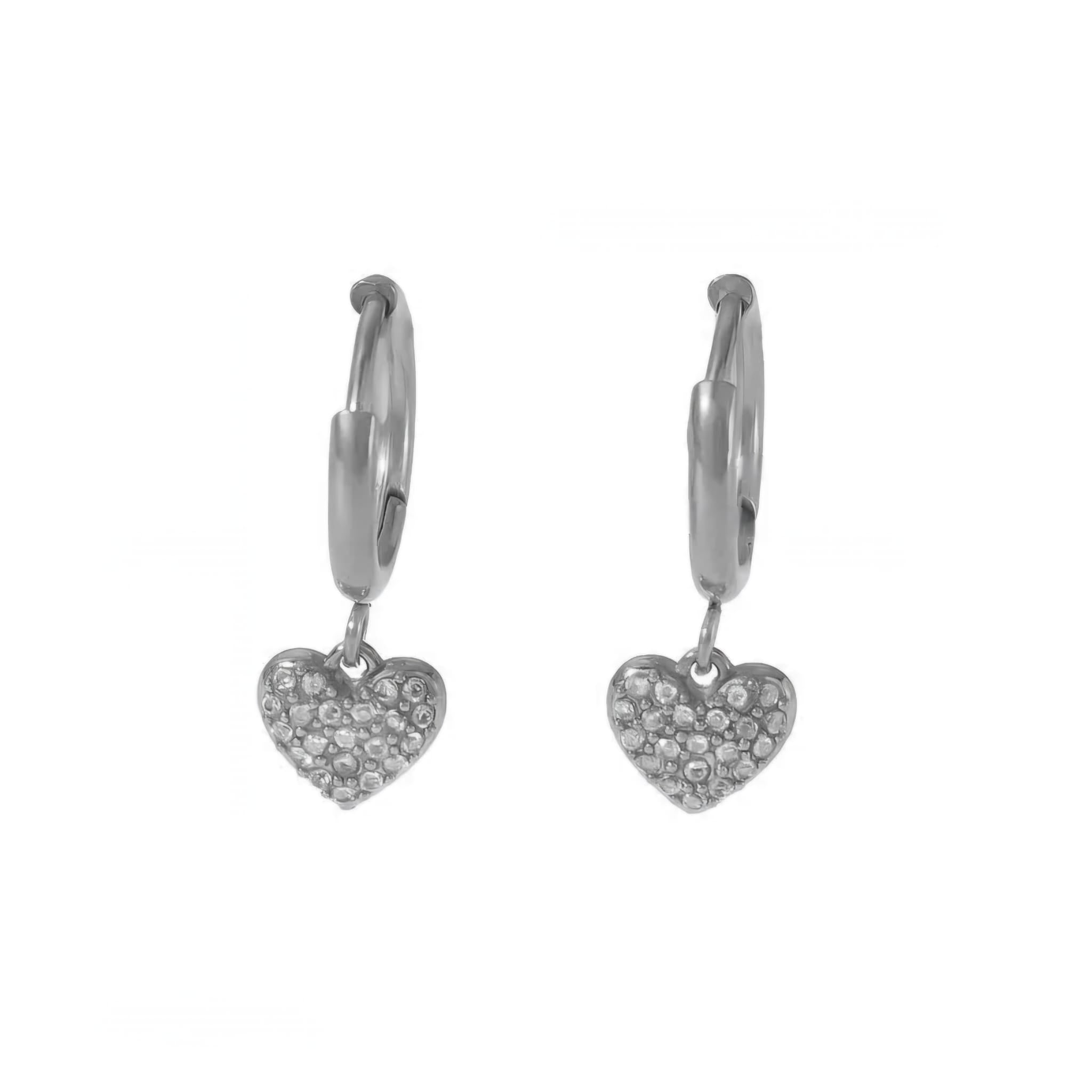 Sparkle Heart Drop Earring