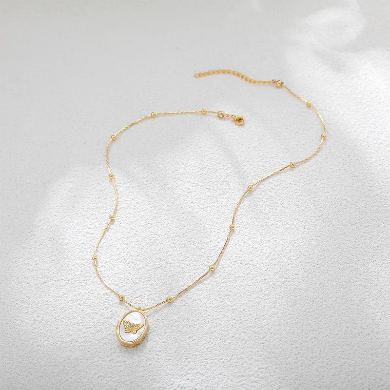 Butterfly Shell Pendant Necklace