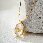 Butterfly Shell Pendant Necklace