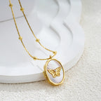 Butterfly Shell Pendant Necklace