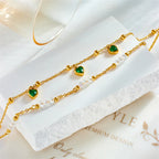 Heart Zircon Anklet