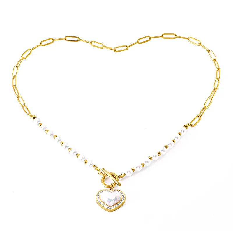 Pearl Heart Pendant Necklace