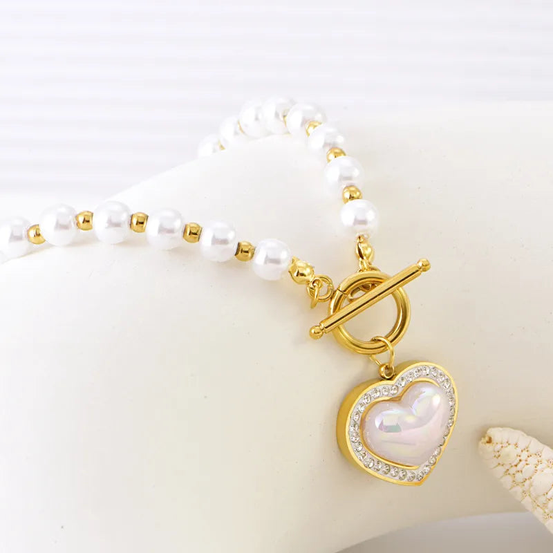 Pearl Heart Pendant Necklace