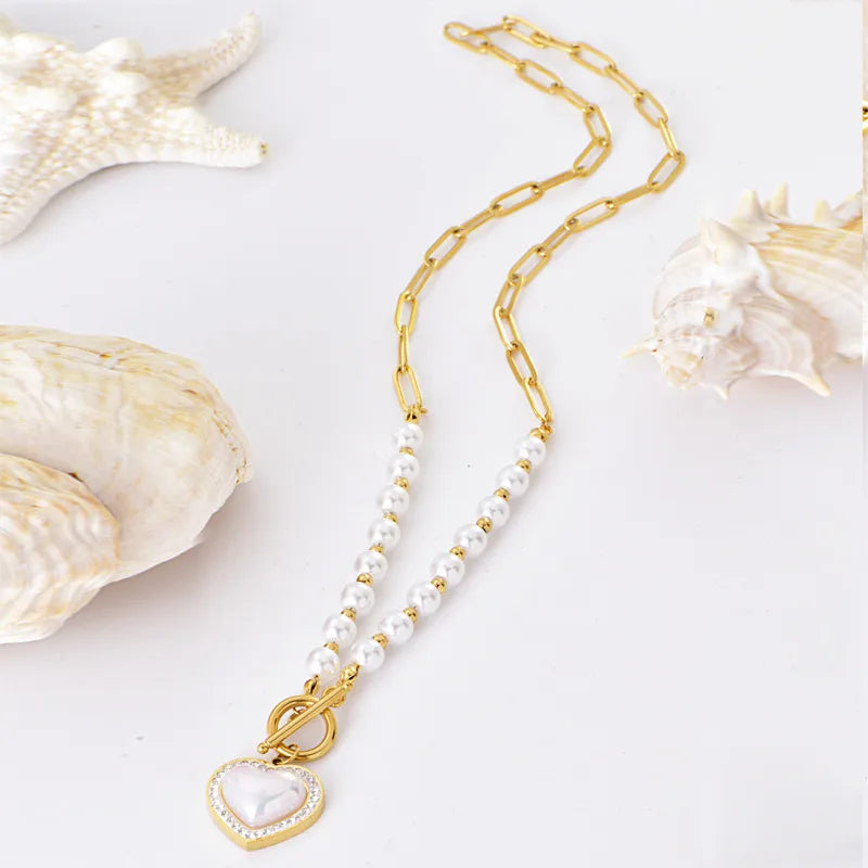 Pearl Heart Pendant Necklace