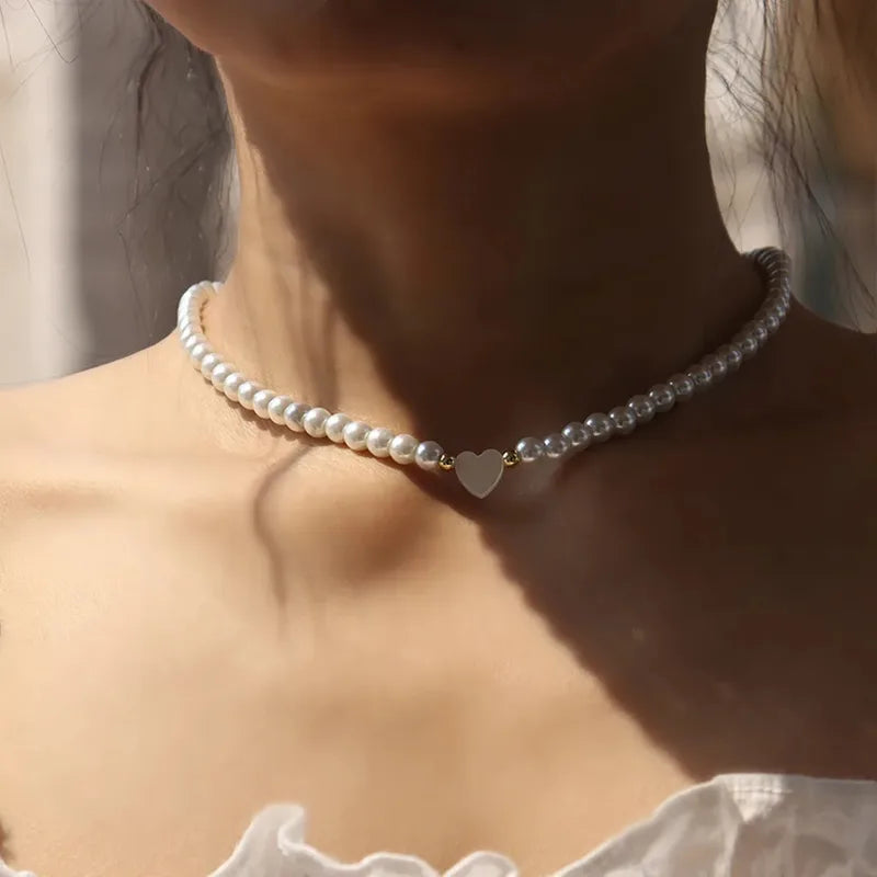 Pearl Heart Pendant Necklace