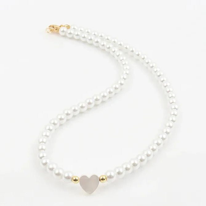 Pearl Heart Pendant Necklace