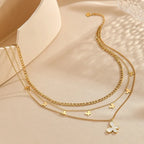 Three Layered Butterfly Necklace