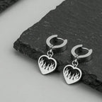Heart Drop Huggies Earrings